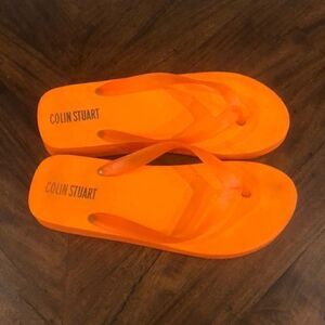 Neon orange Colin Stuart sandals flip flops
